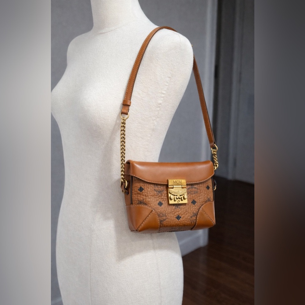RARE FIND! Authentic MCM Brown and Gold Crossbody/Belt Bag
